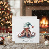 Octopus Kerstvreugd, op maat gemaakt Feestdagenkaart