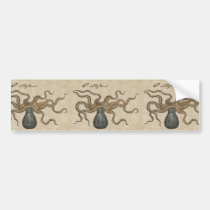 Octopus Kraken Antiek Kust Mariene Wilde Dieren Bumpersticker