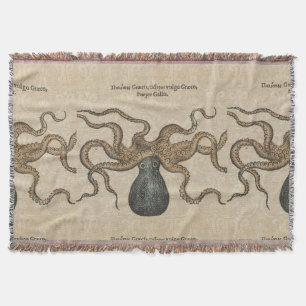 Octopus Kraken Antiek Kust Mariene Wilde Dieren Deken