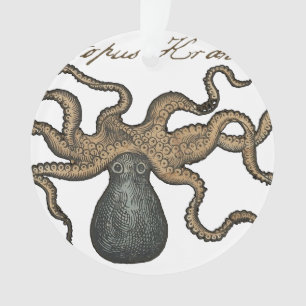 Octopus Kraken Antiek Kust Mariene Wilde Dieren Ornament