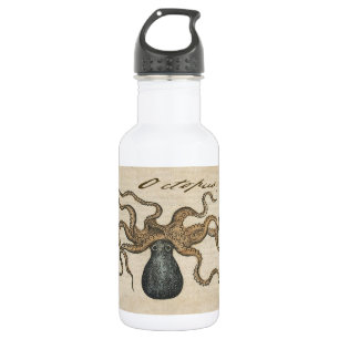 Octopus Kraken Antiek Kust Mariene Wilde Dieren Waterfles