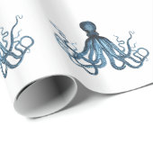 Octopus kraken nautisch kuststrand cadeaupapier (Rol Hoek)