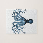 Octopus kraken nautische kuststrook strand blauw legpuzzel (Horizontaal)