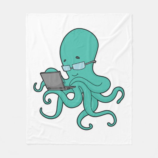Octopus laptop fleece deken (Voorkant)