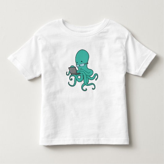 Octopus laptop kinder shirts (Voorkant)