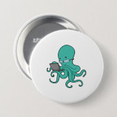 Octopus laptop ronde button 7,6 cm (Voorkant /achterkant)
