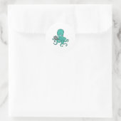 Octopus laptop ronde sticker (Tas)