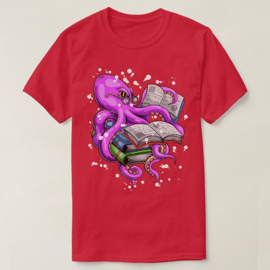 Octopus lezen t-shirt (Design voorkant)