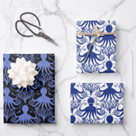 Octopus (light and dark background) inpakpapier vel