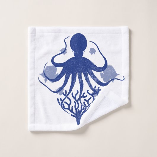 Octopus (light background) bad handdoek (Wasdoekje)