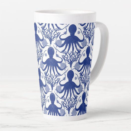 Octopus (light background) latte mok (Rechterhoek)