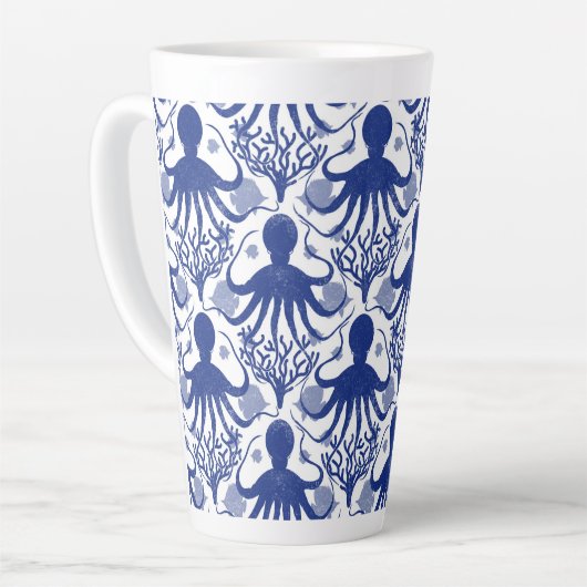 Octopus (light background) latte mok (Linkerhoek)