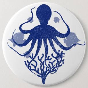 Octopus (light background) ronde button 6,0 cm