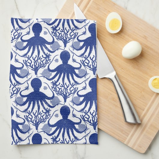 Octopus (light background) theedoek (Quarter Fold)