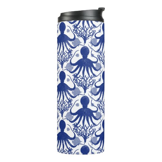 Octopus (light background) thermosbeker (Gedraaid links)