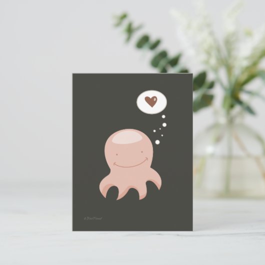 Octopus Love briefkaart (Staand voorkant)