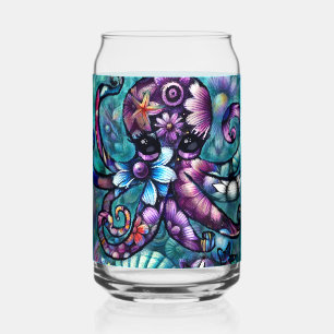 Octopus lunaire Floral Turquoise Purple Bleu Côte