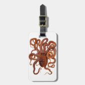 Octopus Macropus Atlantic White Spotus Octopus Bagagelabel (Voorkant verticaal)