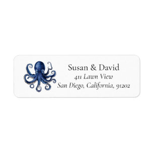 Octopus Marine Life Etiket
