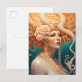 Octopus Mermaid Fantasy Art Briefkaart (Voorkant / Achterkant)
