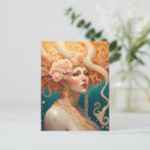 Octopus Mermaid Fantasy Art Briefkaart (Staand voorkant)