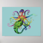 Octopus Mermaid Poster print (Voorkant)