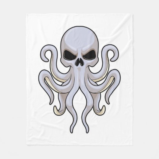 Octopus met 8 armen en schedel fleece deken (Voorkant)