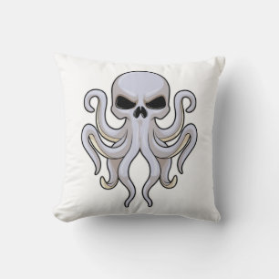 Octopus met 8 armen en schedel kussen