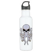Octopus met 8 armen en schedel waterfles  (Voorkant)