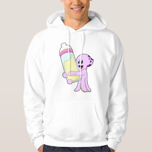 Octopus met Baby flesje Melk Hoodie (Voorkant)