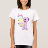 Octopus met Baby flesje Melk T-shirt (Voorkant)