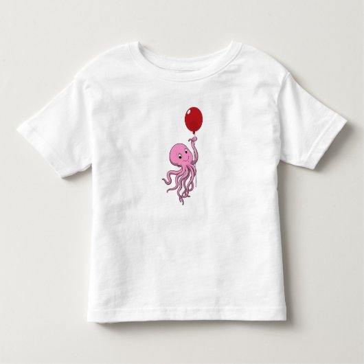 Octopus met ballon kinder shirts (Voorkant)