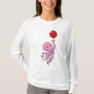 Octopus met ballon t-shirt