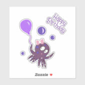 Octopus met ballonnen sticker (Vel)