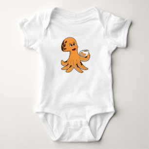 Octopus met beker koffie romper