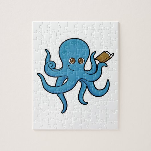 Octopus met boek legpuzzel (Verticaal)