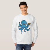 Octopus met boek t-shirt (Voorkant volledig)