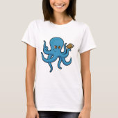 Octopus met boek t-shirt (Voorkant)