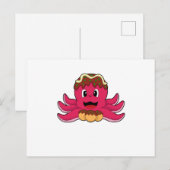 Octopus met cake briefkaart (Voorkant / Achterkant)