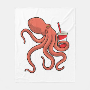 Octopus met Drink Fleece Deken
