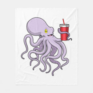 Octopus met Drink mok Fleece Deken