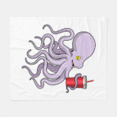 Octopus met Drink mok Fleece Deken (Voorkant (Horizontaal))