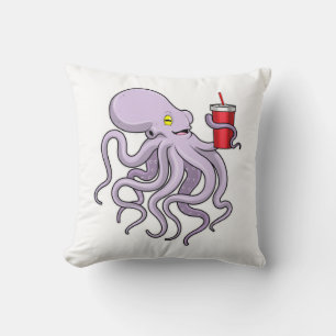 Octopus met Drink mok Kussen