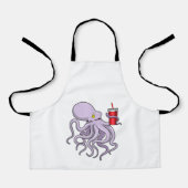 Octopus met Drink mok Schort (Voorkant)