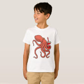 Octopus met Drink T-shirt (Voorkant volledig)