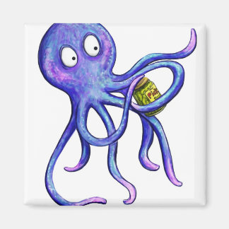 Octopus met een augurkpot magneet
