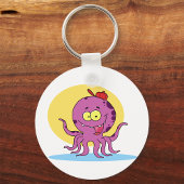 Octopus met een rode bal Petten Sleutelhanger