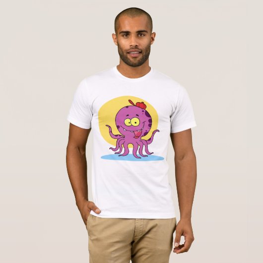 Octopus met een rood bal Pet Mannen T-shirt (Voorkant volledig)