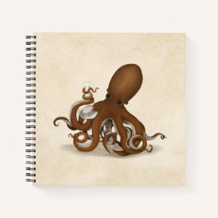 Octopus met Flask Steampunk Chemie Wetenschap Notitieboek