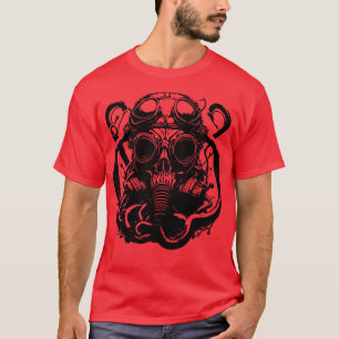 Octopus met gasmasker t-shirt